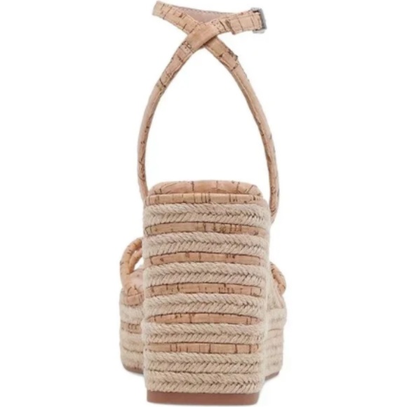 NWT Dolce Vita Elvia Strappy Platform Wedge Sandals Cork Size 10 - Picture 3 of 5